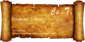 Csabay Tibor névjegykártya